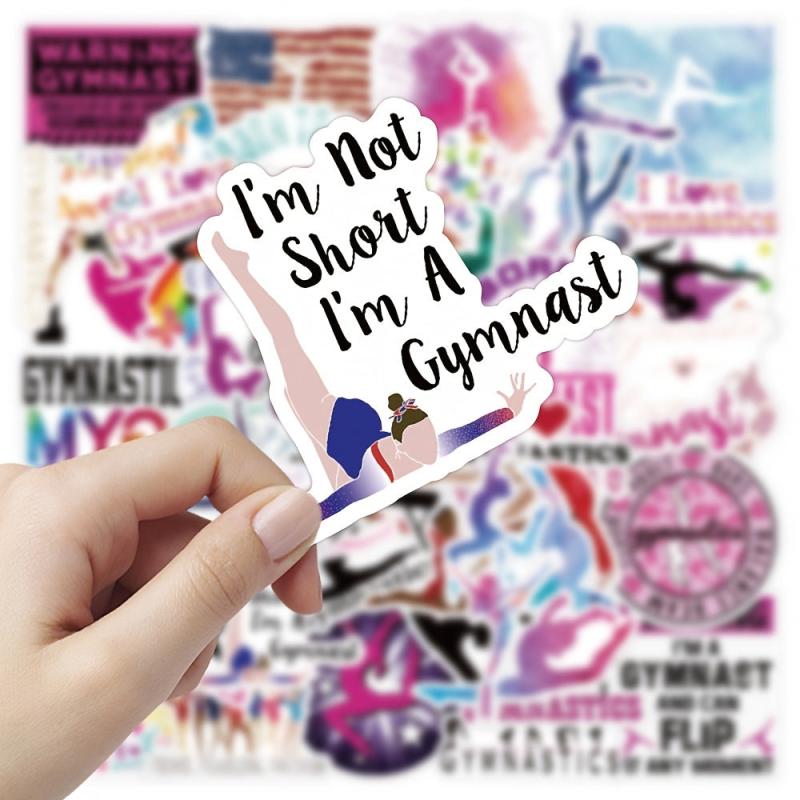 50pcs Yoga Fitness Doodle Waterproof Sticker DIY Decals