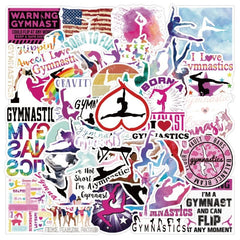 50pcs Yoga Fitness Doodle Waterproof Sticker DIY Decals