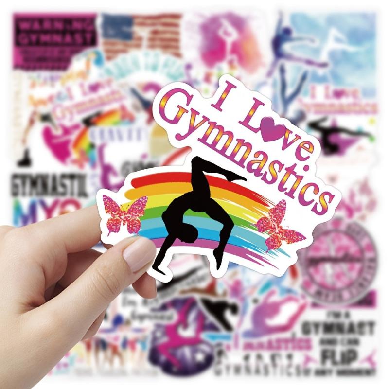 50pcs Yoga Fitness Doodle Waterproof Sticker DIY Decals