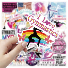 50pcs Yoga Fitness Doodle Waterproof Sticker DIY Decals