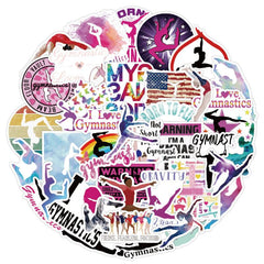 50pcs Yoga Fitness Doodle Waterproof Sticker DIY Decals