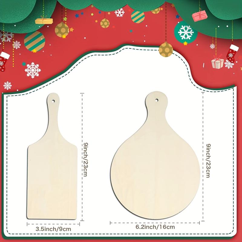 5pcs Mini Wooden Paddle Chopping Board DIY Crafts Kitchen Decoration Toys