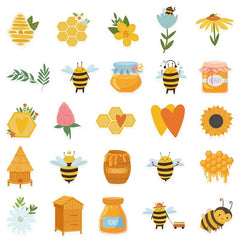 50pcs Cartoon Bee Honey Stickers DIY Room Decoration Phone Computer
