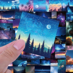 60 Starry Sky Stickers for Laptop Water Bottle Skateboard