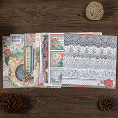 17 Sheets City Material Paper Retro Journal Ballet Decoration DIY Tools