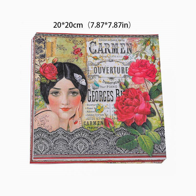 17 Sheets City Material Paper Retro Journal Ballet Decoration DIY Tools