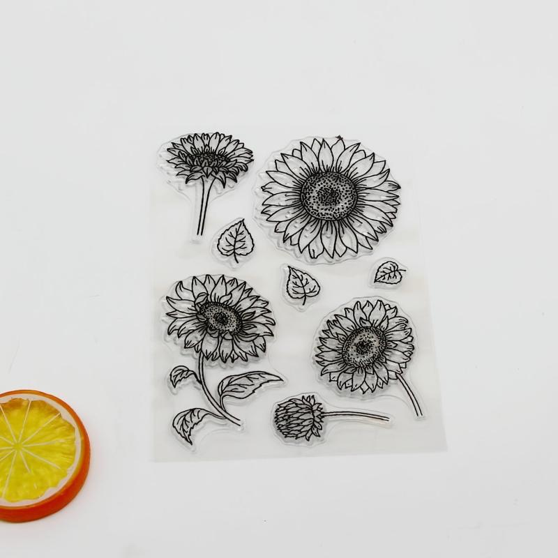 Sunflower Silicone Transparent Stamps for Kids & Students