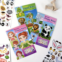 Funny Animal Dinosaur Elephant Panda Face Changing Stickers Book