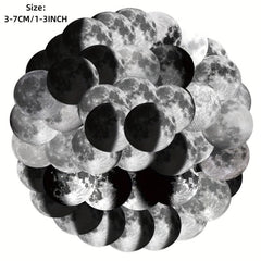 50pcs Moon Phase Series Graffiti Stickers DIY Waterproof Stickers
