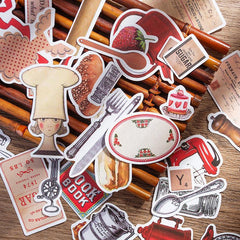 35pcs Retro Healing Red Sticker DIY Computer Washi Scrapbooking Stickers
