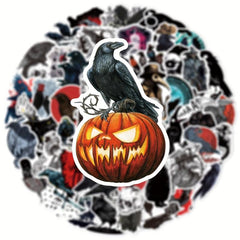50pcs Stylish Crow Graffiti Stickers for Skateboard Helmet Motorcycle Waterproof