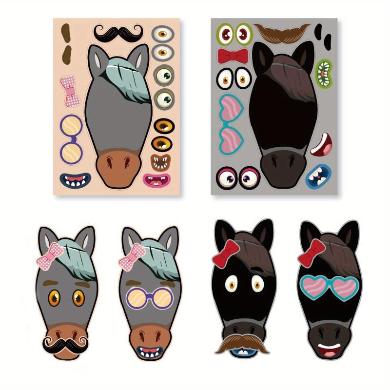 Face Transforming Puzzle Pony Toy Stickers