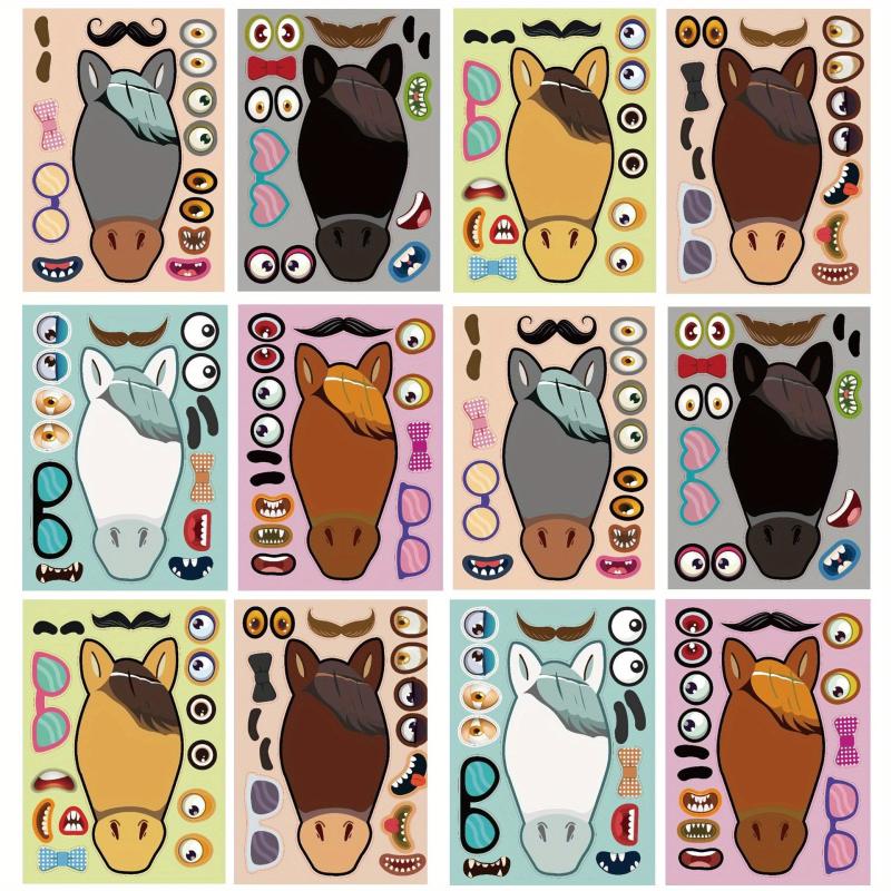 Face Transforming Puzzle Pony Toy Stickers