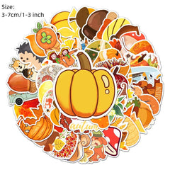 50pcs Golden Autumn Waterproof Stickers for Motorcycle Laptop Helmet