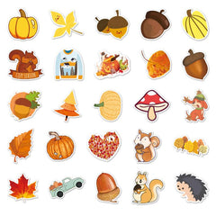 50pcs Golden Autumn Waterproof Stickers for Motorcycle Laptop Helmet