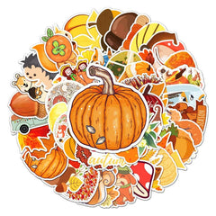 50pcs Golden Autumn Waterproof Stickers for Motorcycle Laptop Helmet