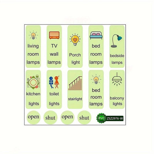 Self Adhesive Switch Stickers Start Stop Signs Socket Decorations