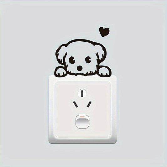 Cartoon Puppy Switch Sticker Home Decoration Wall Sticker