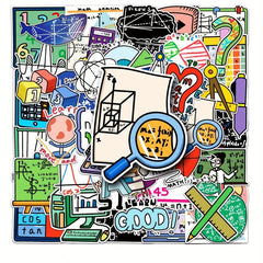 50pcs Math Learning Formula Waterproof Stickers for Motorcycle Laptop Helmet