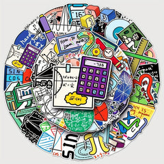 50pcs Math Learning Formula Waterproof Stickers for Motorcycle Laptop Helmet