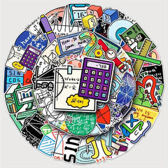 50pcs Math Learning Formula Waterproof Stickers for Motorcycle Laptop Helmet