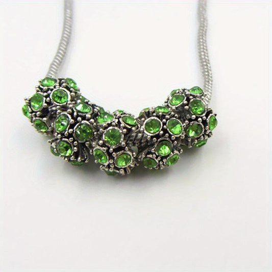 Charm Rhinestone Bangle for DIY Jewelry - Large Hole Alloy Bracelet