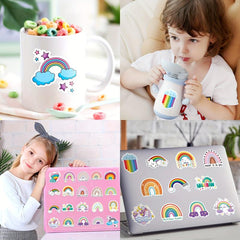 100pcs Rainbow Stickers Waterproof Decals for Water Bottle Phone Laptop