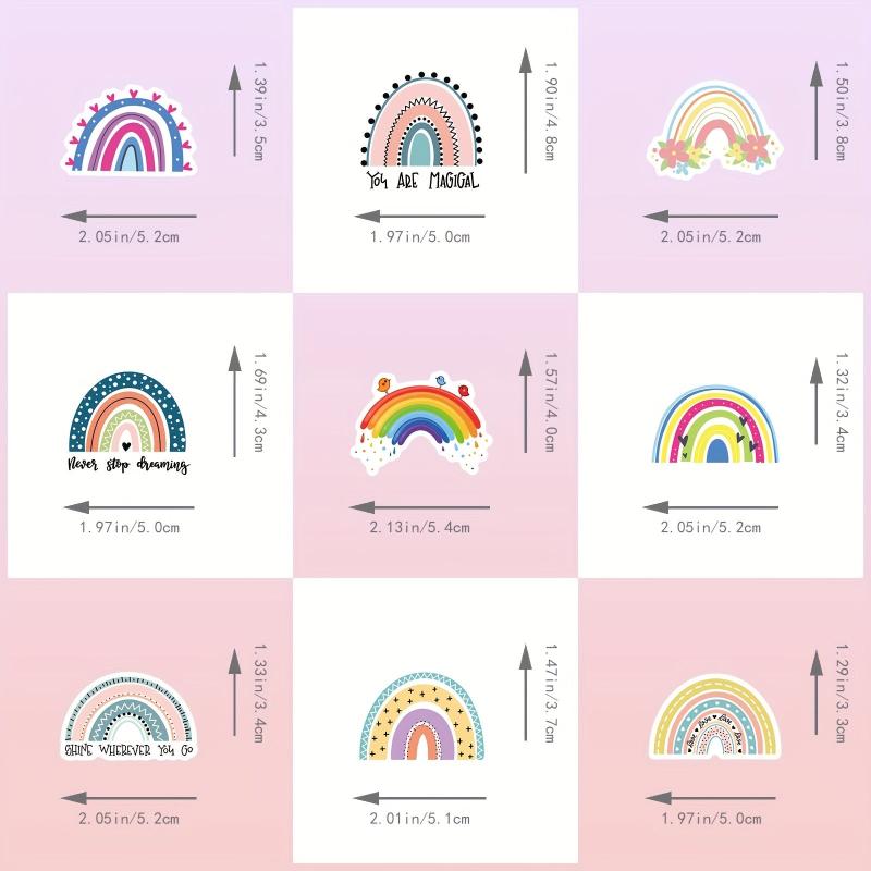 100pcs Rainbow Stickers Waterproof Decals for Water Bottle Phone Laptop