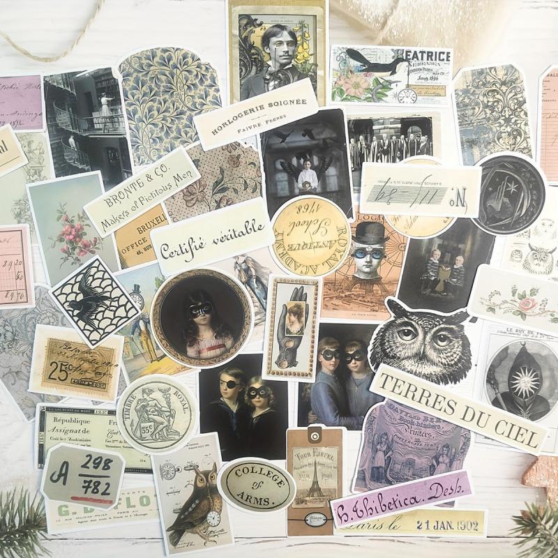 50pcs Vintage Gothic Style Stickers For Scrapbook DIY Crafts