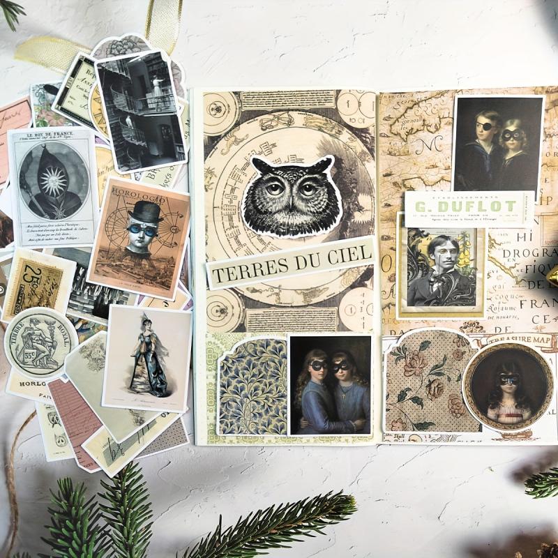 50pcs Vintage Gothic Style Stickers For Scrapbook DIY Crafts