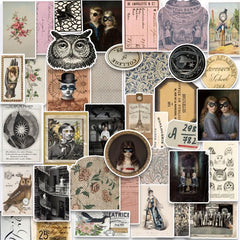 50pcs Vintage Gothic Style Stickers For Scrapbook DIY Crafts