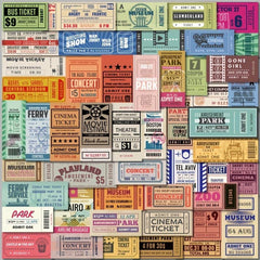 50pcs Waterproof Vintage Ticket Stickers For Notepad Crafts