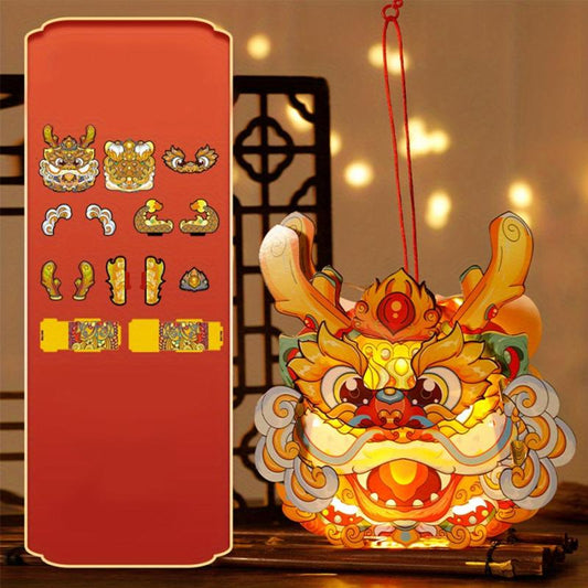 DIY Cartoon Dragon Lantern Kit - Year of the Dragon Hollow Projection Lantern