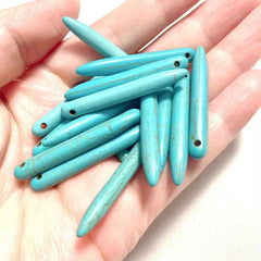 30pcs Gem Beads Charm Smooth Stick Earrings Making DIY Craft Colored Stone Beads