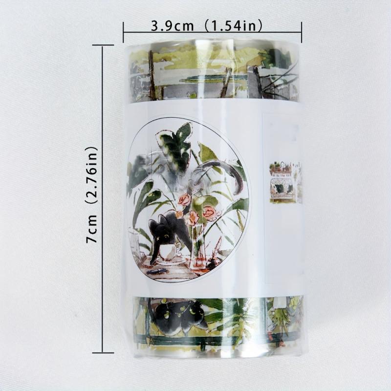 Small Cat Garden Stickers Set - 3D Transparent Waterproof - 2 Meters