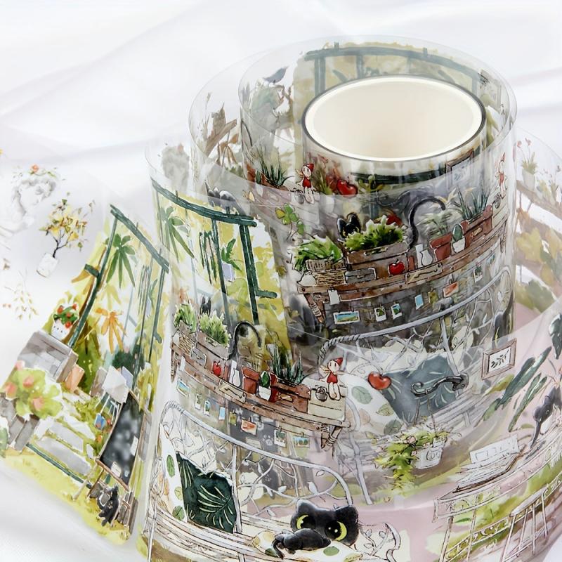Small Cat Garden Stickers Set - 3D Transparent Waterproof - 2 Meters