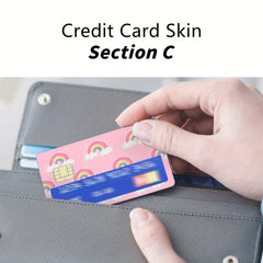 2pcs Pink Rainbow Scratch-resistant Card Stickers 8.84x5.41cm