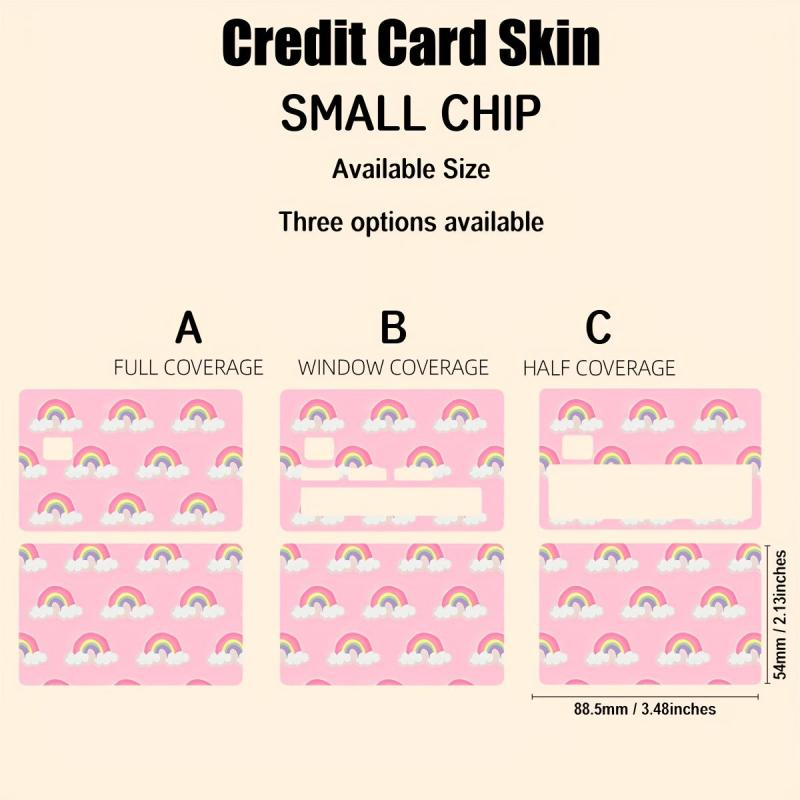 2pcs Pink Rainbow Scratch-resistant Card Stickers 8.84x5.41cm