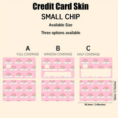 2pcs Pink Rainbow Scratch-resistant Card Stickers 8.84x5.41cm