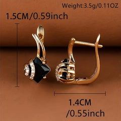 Square Multicolor Zircon Earrings Dangle Wedding Jewelry