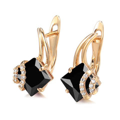 Square Multicolor Zircon Earrings Dangle Wedding Jewelry