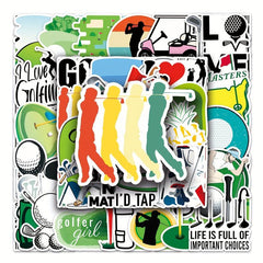 50pcs Golf Graffiti Sports Stickers DIY Waterproof Stickers