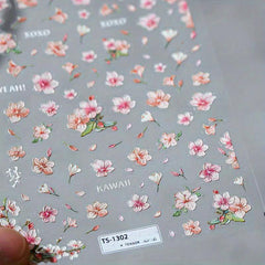 Flower Embossed Nail Art Stickers - Perfect Manicure Accessory