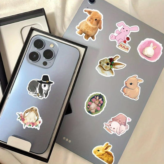 50pcs Rabbit Bunny Stickers Waterproof Decorations Water Bottle Laptop Phone