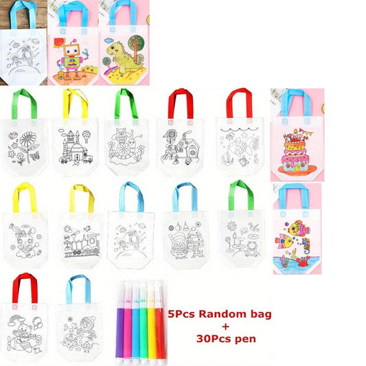 Graffiti Bag With Markers for Children Arts Crafts