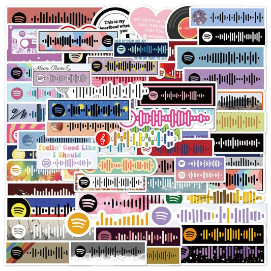68pcs Music Code Sticker for DIY Luggage Laptop Phone Case Waterproof