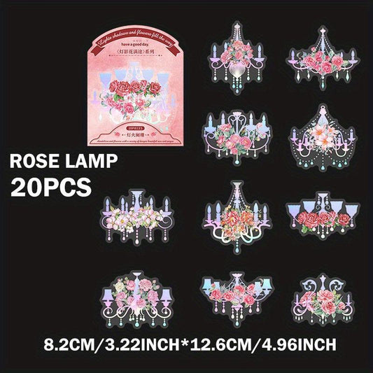 20pcs Vintage Waterproof Dream Lamps Stickers for DIY Decor Scrapbooking