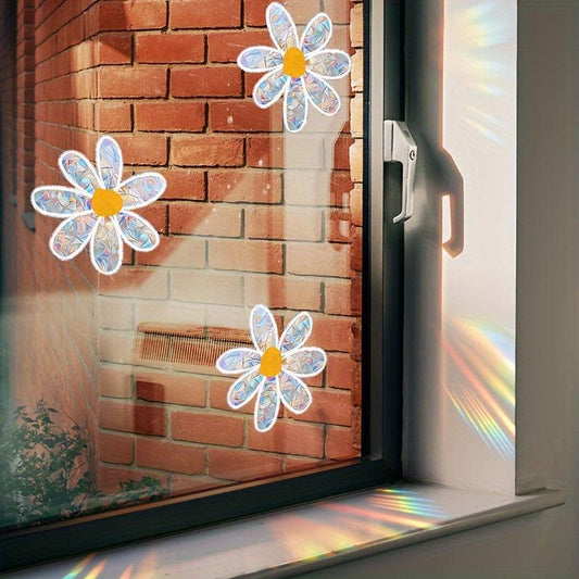 Colorful Daisy Butterfly Lotus Mermaid Sunlight Double Sided Static Window Stick