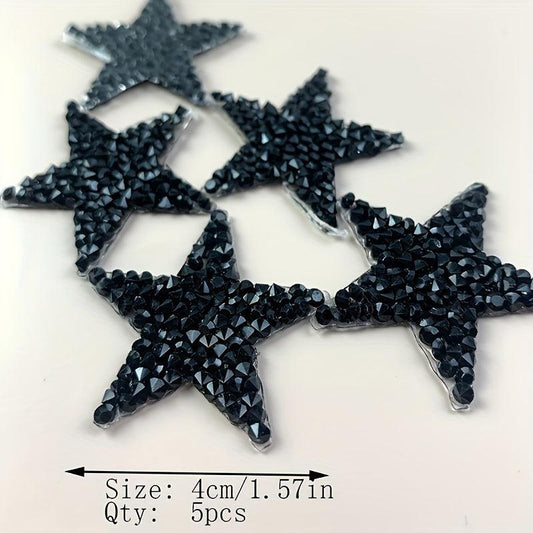 5pcs Crystal Rhinestone Adhesive Patches - Clothing Sewing Accessories