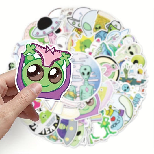 50pcs Alien Series Doodle Stickers Waterproof Decorative DIY Creative Toys
